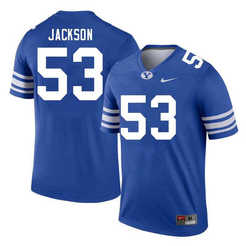 Men #53 Fisher Jackson BYU Cougars College Football Jerseys Sale-Royal - Click Image to Close